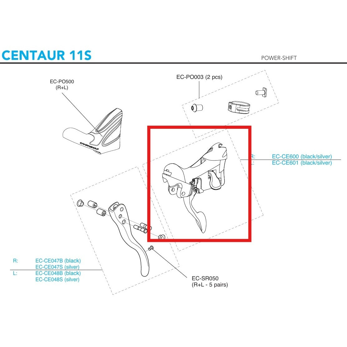 BLOCK INDEXIERUNG RECHTS CAMPAGNOLO CENTAUR 2018 POWER-SHIFT 11V