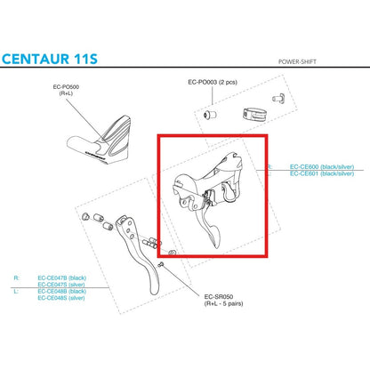 Rechter Hebel-Körper CAMPAGNOLO CENTAUR 11V 2018 Felgenbremse