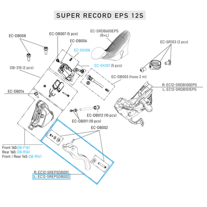 Einzelhebel linke Bremse CAMPAGNOLO SUPER RECORD EPS 12-fach DISC