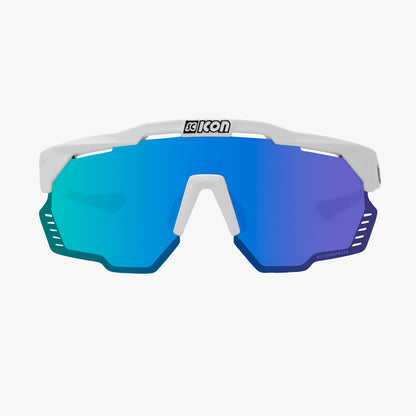 Brille SCICON AEROSHADE KUNKEN Weiß Multimirror Blau