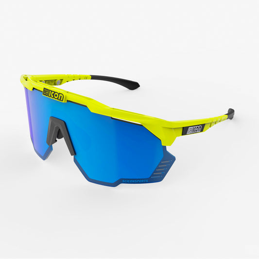 SCICON AEROSHADE KUNKEN Brille Gelb Fluo Multimirror Blau