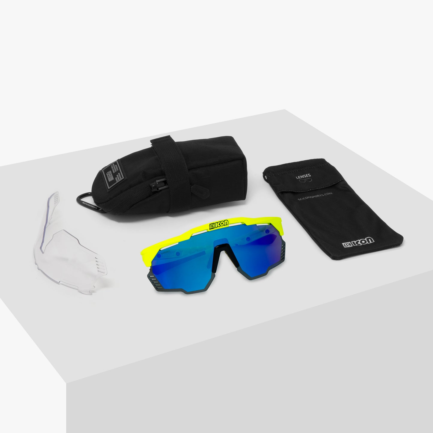SCICON AEROSHADE KUNKEN Brille Gelb Fluo Multimirror Blau