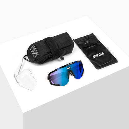 Brille SCICON AEROSCOPE Schwarz Multimirror Blau