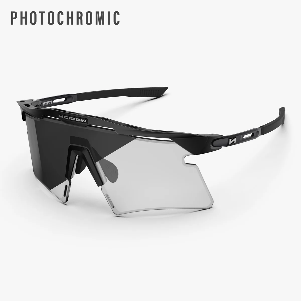 SCICON AEROSHADE 2.0 TITANIUM Brille Schwarz Matt Photochromatisches Glas Grey