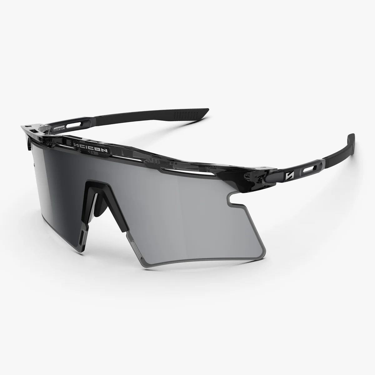 Brille SCICON AEROSHADE 2.0 TITANIUM Schwarz Crystal Gloss Multimirror-Glas Silver + Pink