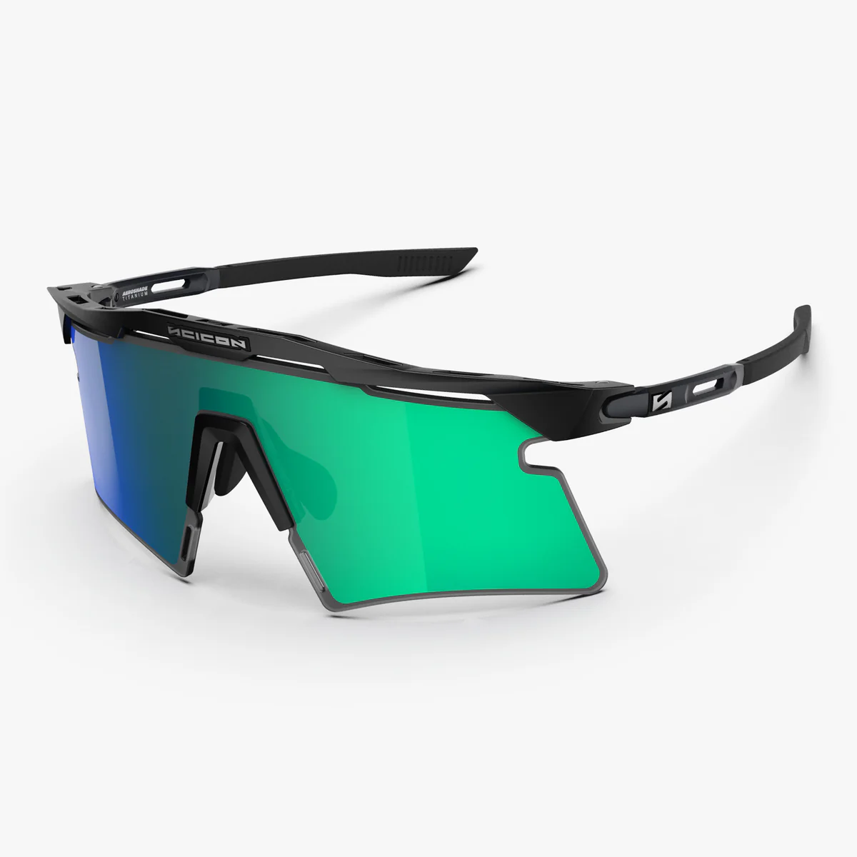 Brille SCICON AEROSHADE 2.0 TITANIUM Schwarz Matt Multimirror-Glas Blue Green + Pink