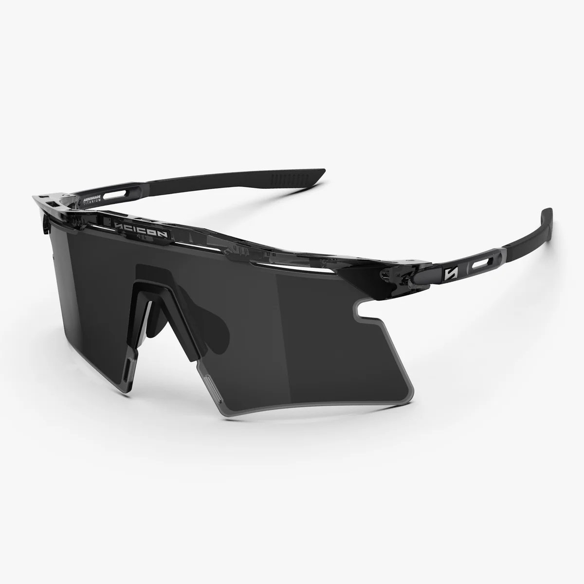 Brille SCICON AEROSHADE 2.0 TITANIUM Schwarz Crystal Gloss Glas Smoke Black + Pink