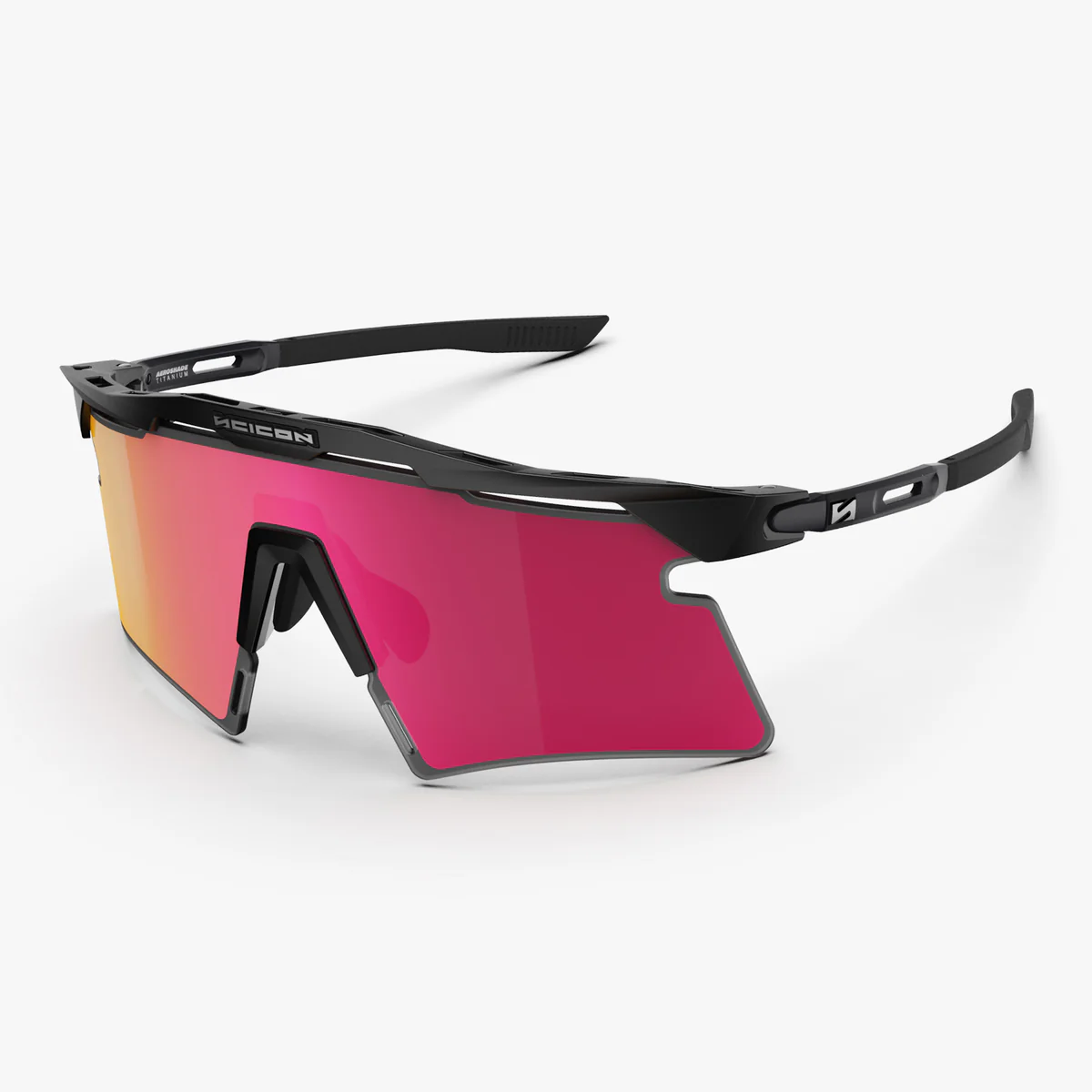 SCICON AEROSHADE 2.0 TITANIUM Brille Schwarz Matt Multimirror Glas Sunburts + Pink