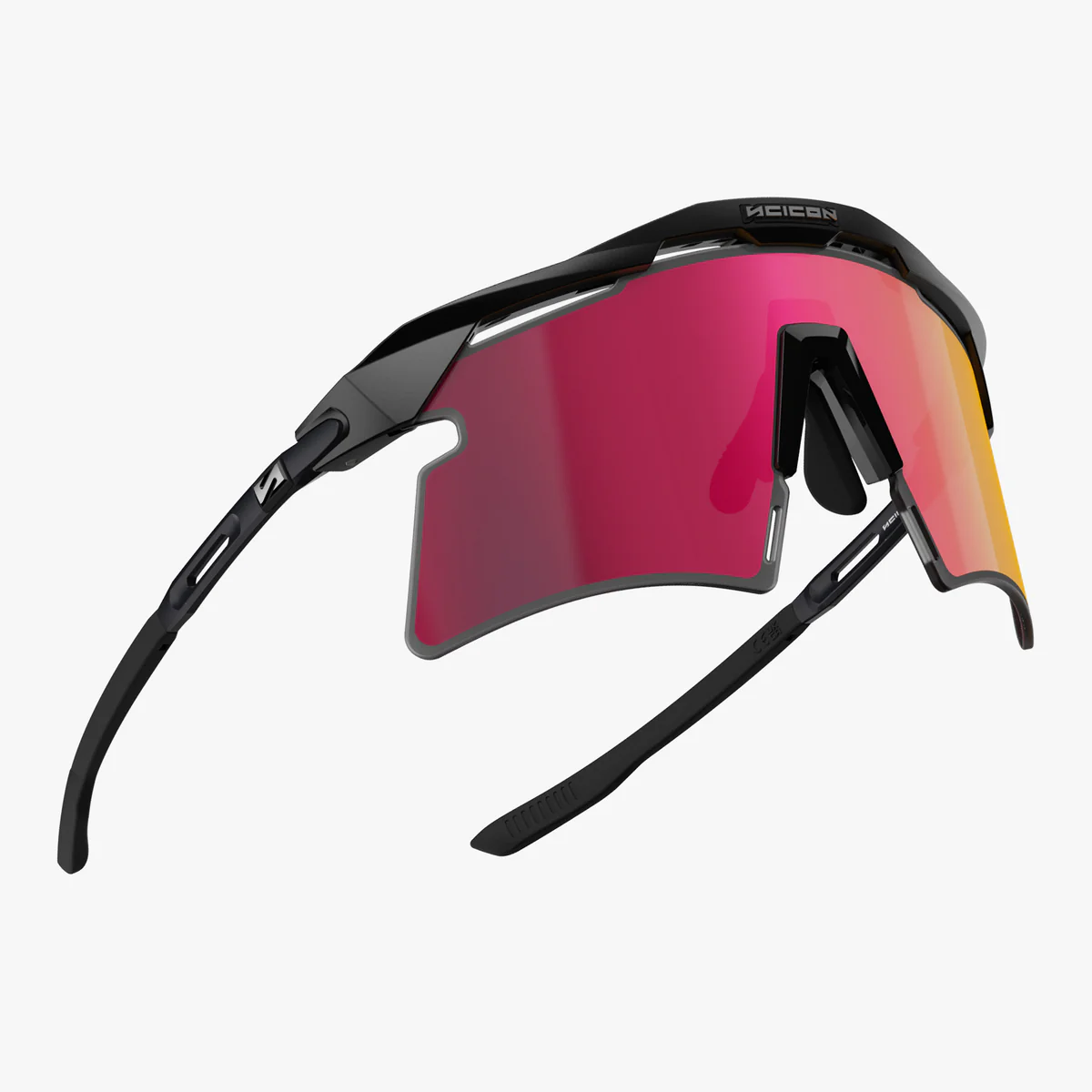 SCICON AEROSHADE 2.0 TITANIUM Brille Schwarz Matt Multimirror Glas Sunburts + Pink