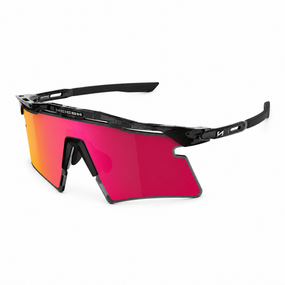 Brille SCICON AEROSHADE 2.0 TITANIUM Schwarz Crystal Glanz Glas Multimirror Sunburts + Pink