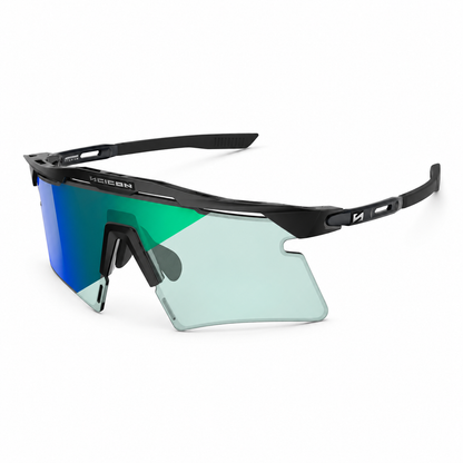Brille SCICON AEROSHADE 2.0 TITANIUM Matt Schwarz Glas Photochromisch Blau Grün