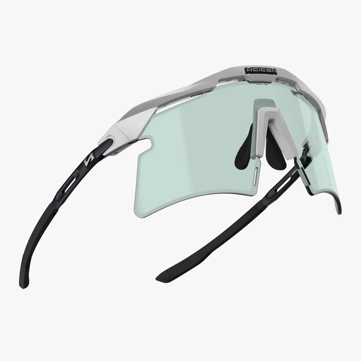 SCICON AEROSHADE 2.0 TITANIUM Brille Weiß Metal Photochromatische Gläser Blue Green