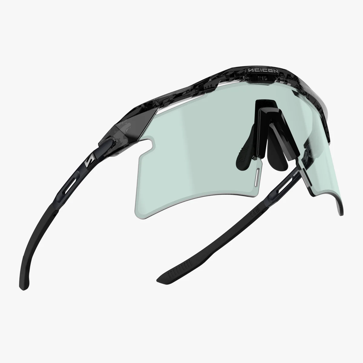 SCICON AEROSHADE 2.0 TITANIUM Brille Schwarz Crystal Gloss Photochromatisches Glas Blue Green