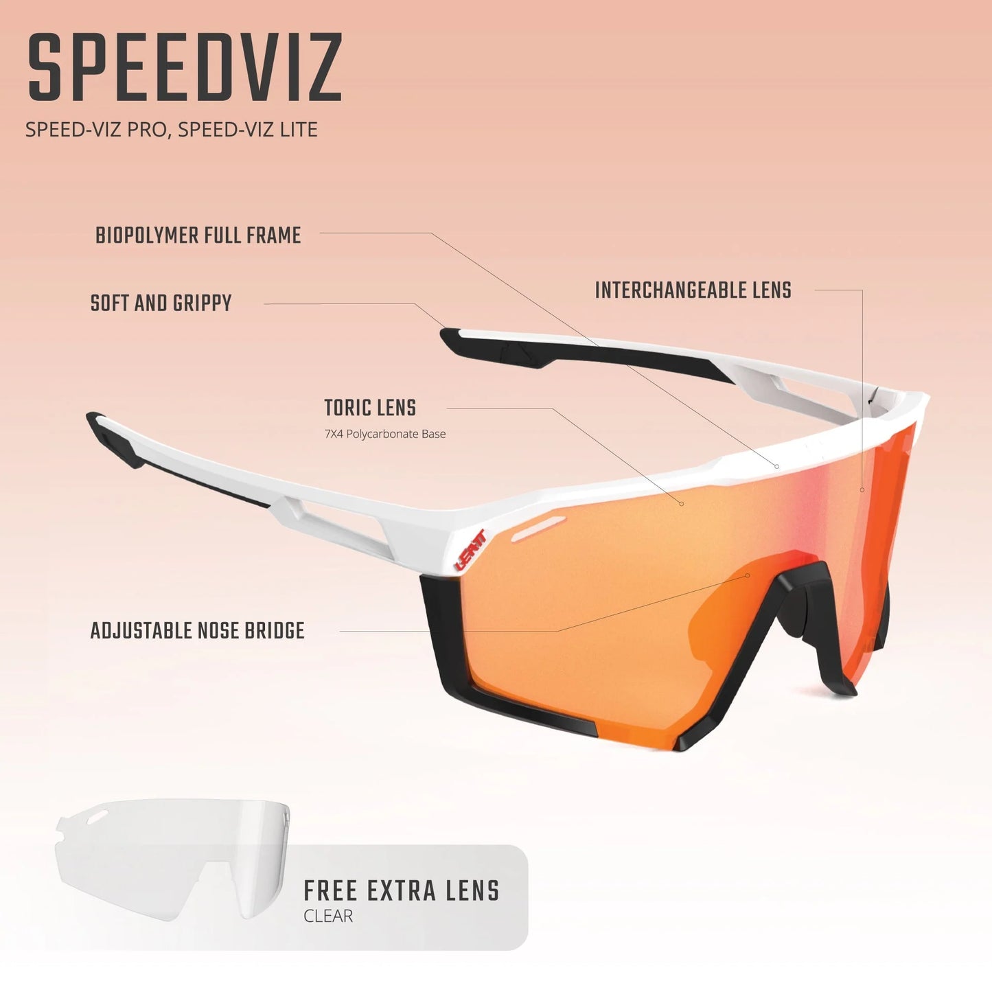 LEATT SPEEDVIZ PRO Crystal Schwarz IRIZ Cryztal Violett Cryztal 30 VLT Brille