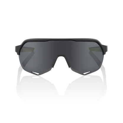 Brille 100% S2 Soft Tact Schwarz/Grau Smoke Lens