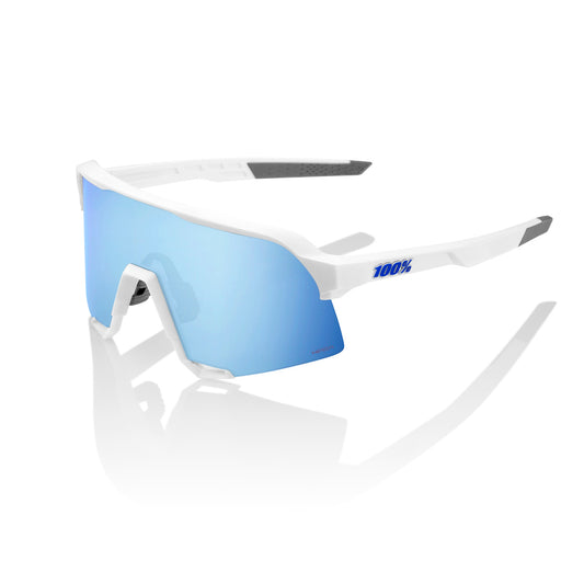 100% S3 Brille Weiß Matter Hiper Multilayer Spiegel Blau