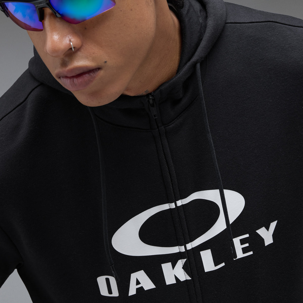 Kapuzenpullover OAKLEY BARK FZ HOODIE 2.0 Schwarz/Weiß