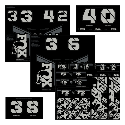 FOX Aufkleberset Gabel und Stoßdämpfer Grau