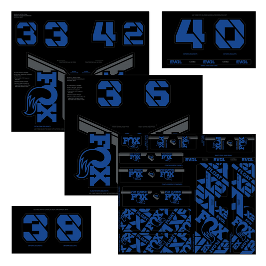 FOX Gabel und Stoßdämpfer Sticker Kit Blau