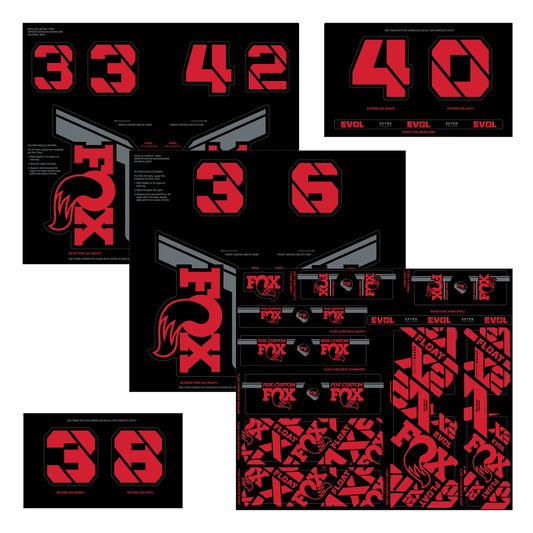 FOX Stickers Kit Gabel und Stoßdämpfer Rot