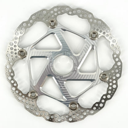 Schwimmend gelagerte HOPE Centerlock-Bremsscheibe Silber