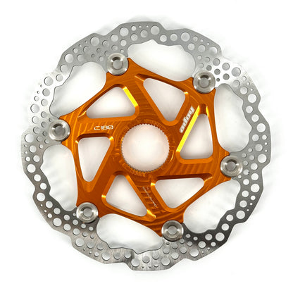 Schwimmend gelagerte HOPE Centerlock-Bremsscheibe Orange