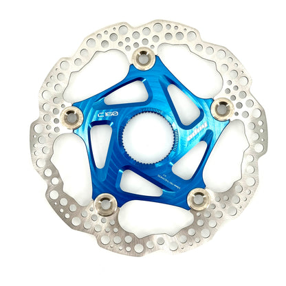 Schwimmend gelagerte HOPE Centerlock-Bremsscheibe Blau