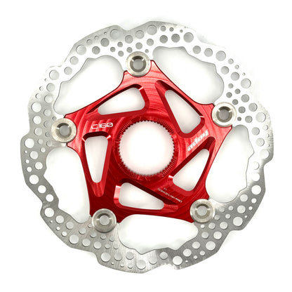 Schwimmend gelagerte HOPE Centerlock-Bremsscheibe Rot