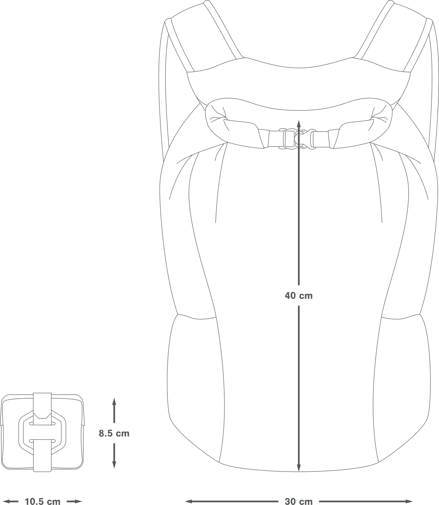 Ultrakomprimierbarer Rucksack APIDURA PACKABLE BACKPACK 13 L Grau