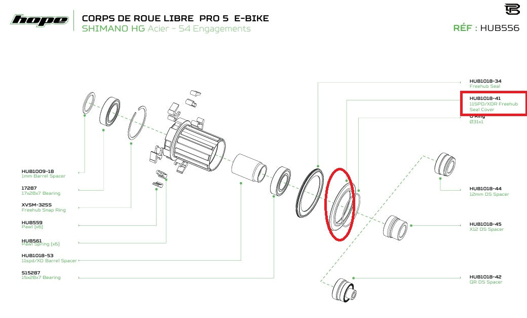 Dichtungsdeckel für Freilaufkörper Nabe HOPE PRO 5 Shimano HG
