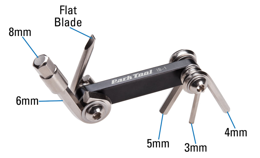 Park Tool IB-1: Abmessungen und enthaltene Werkzeuge