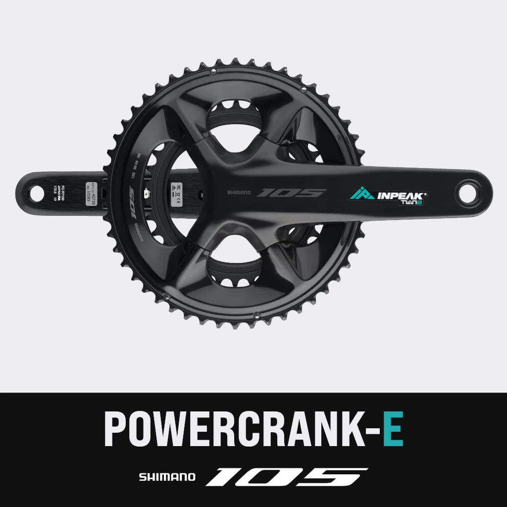 Kurbelgarnitur mit Leistungsmesser INPEAK POWERCRANK-E TWIN2 LR Shimano 105 R7100