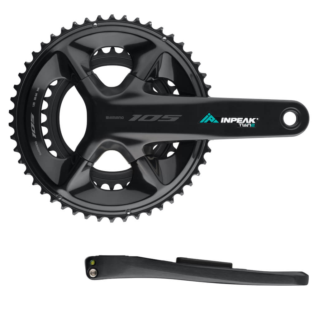 Kurbelgarnitur mit Leistungsmesser INPEAK POWERCRANK-E TWIN2 LR Shimano 105 R7100