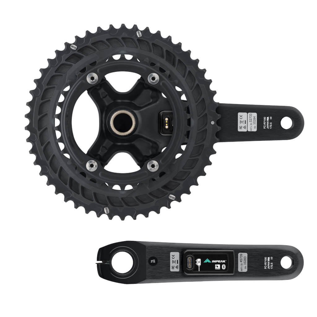 Kurbelgarnitur mit Leistungsmesser INPEAK POWERCRANK-E TWIN2 LR Shimano 105 R7100
