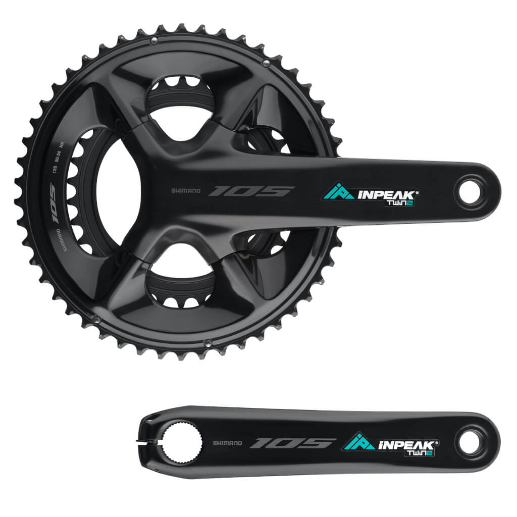 Kurbelgarnitur mit Leistungsmesser INPEAK POWERCRANK-E TWIN2 LR Shimano 105 R7100
