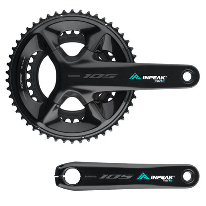 Kurbelgarnitur mit Leistungsmesser INPEAK POWERCRANK-E TWIN2 LR Shimano 105 R7100