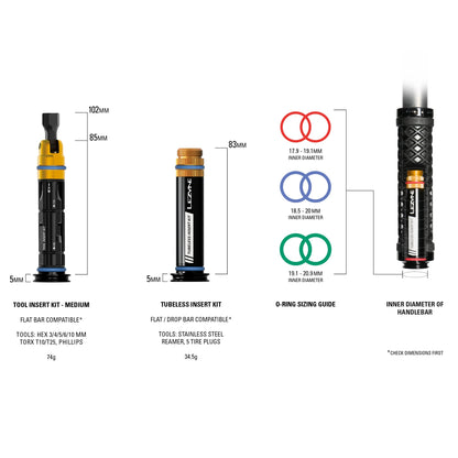 Tubeless-Reparaturset + Integriertes Multitool M Lenker LEZYNE DUAL