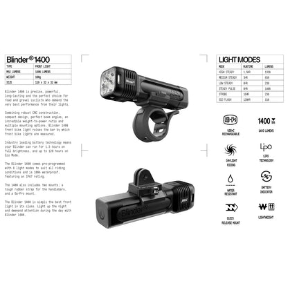 Frontlicht KNOG BLINDER PRO 1400
