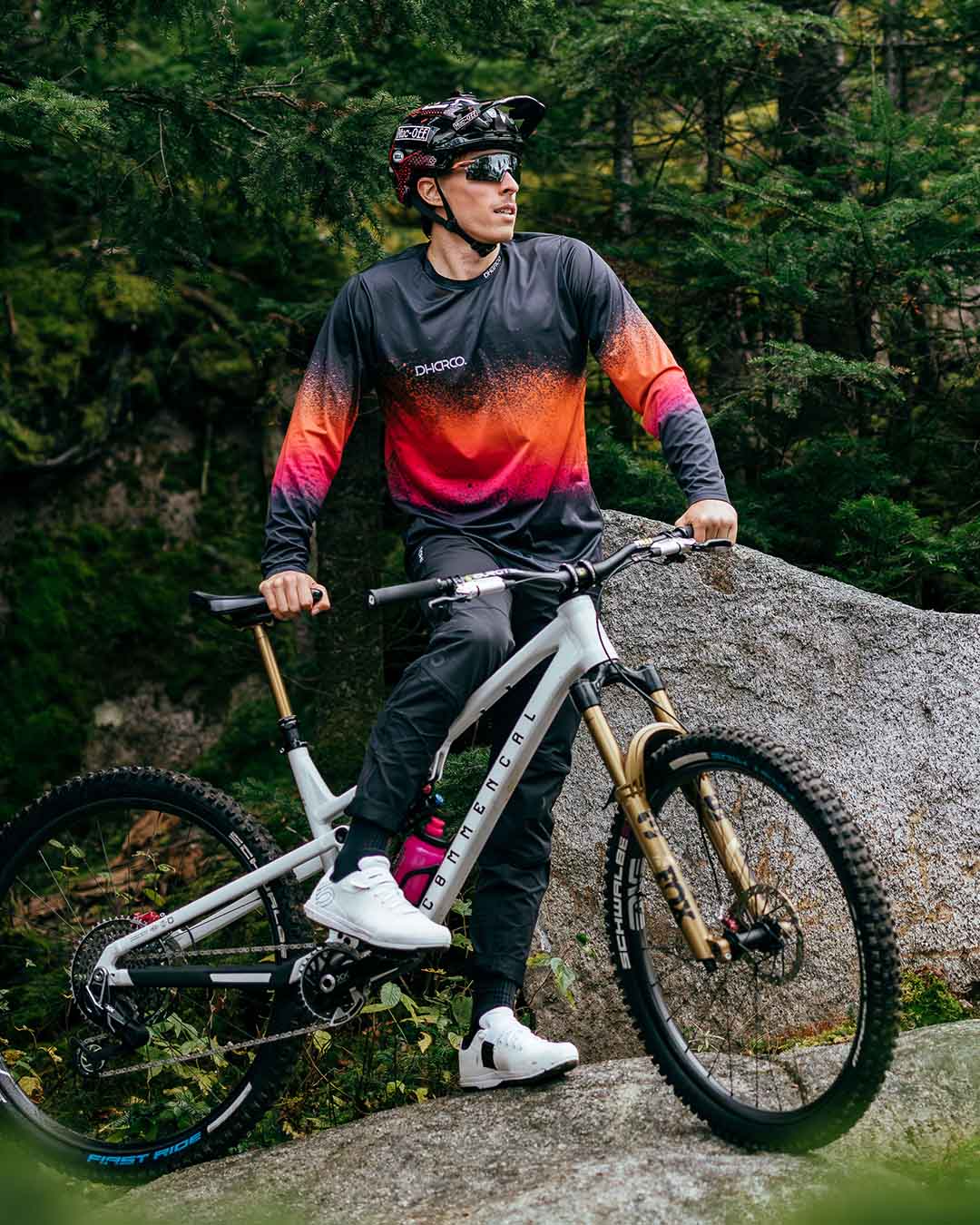 DHARCO RACE BLACK SNAKE Trikot Langarm Schwarz/Orange