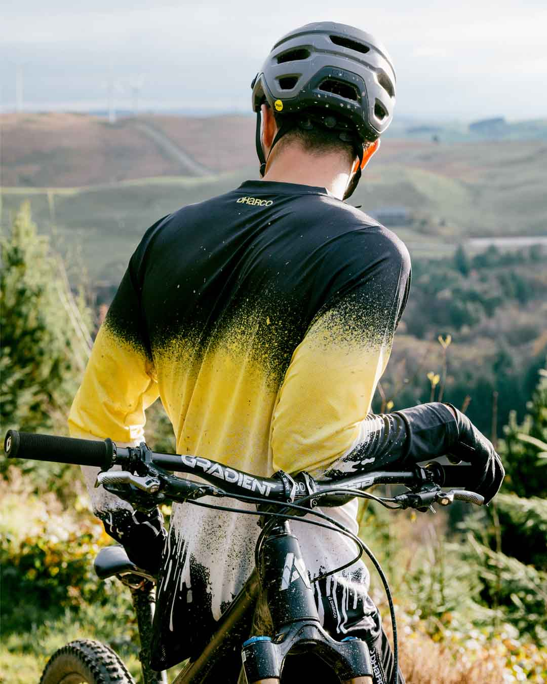 DHARCO RACE ACID RAIN Trikot Langarm Schwarz/Gelb