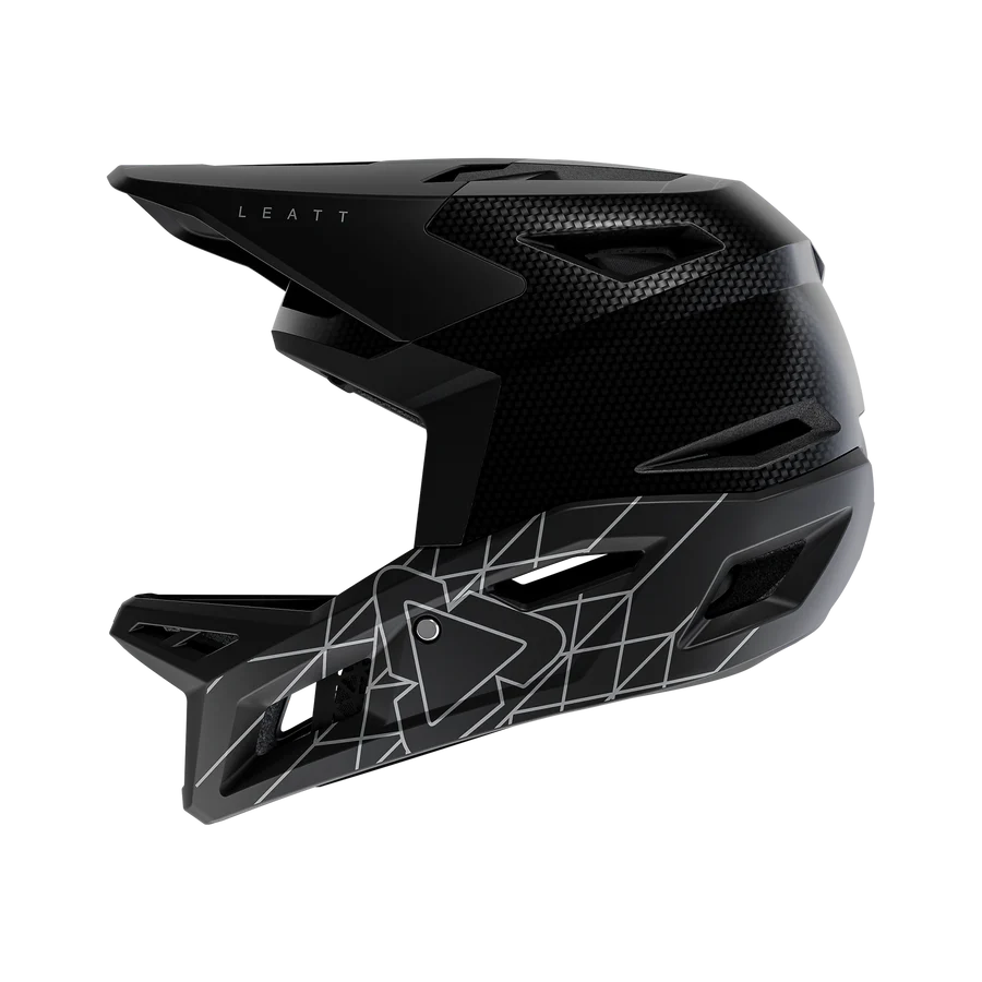 MTB-Helm LEATT GRAVITY 6.0 CARBON STEALTH Schwarz/Grau