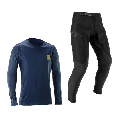 Trikot + Hosen-Kit LEATT MTB GRAVITY 1.0 Schwarz/Blau