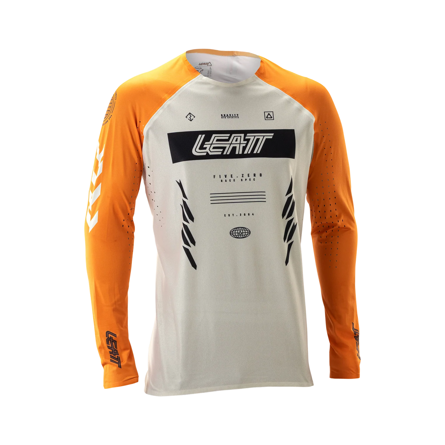 LEATT MTB GRAVITY 5.0 Langarm Trikot Weiß/Orange