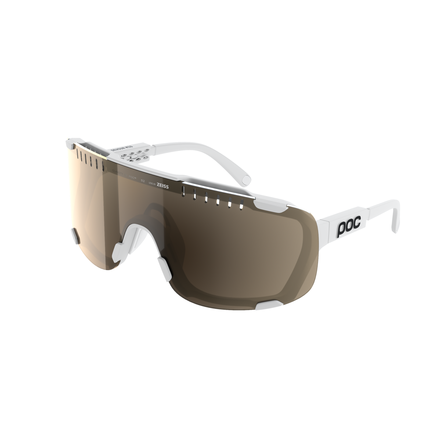POC DEVOUR MID Brille Weiß Clarity Trail /Partly Sunny Silver Glas
