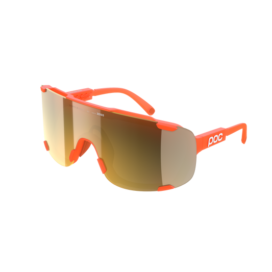 POC DEVOUR MID Brille Fluo Orange Transluzent Clarity Road/Partly Sunny Gold Glas