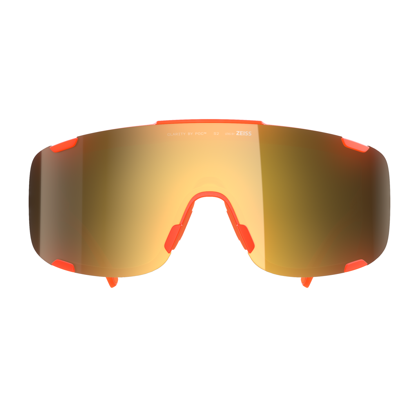 POC DEVOUR MID Brille Fluo Orange Transluzent Clarity Road/Partly Sunny Gold Glas