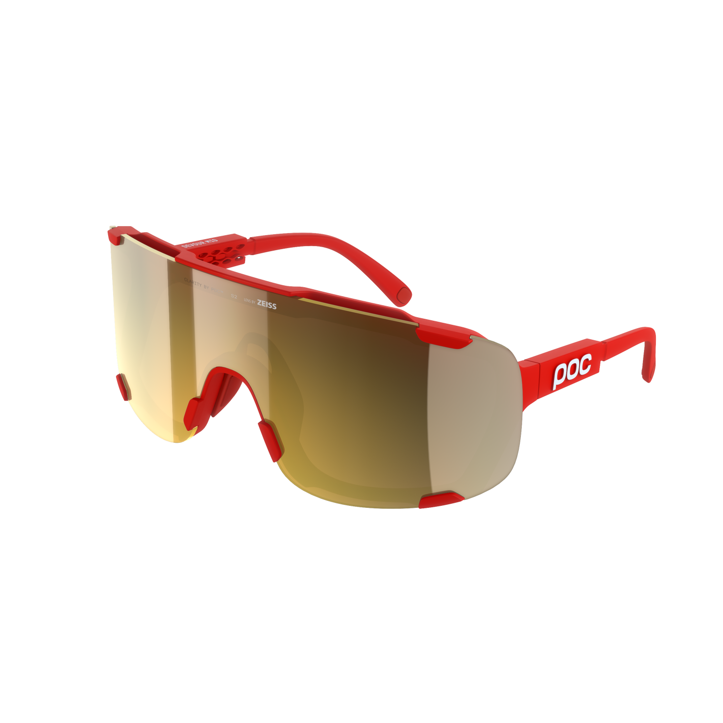 POC DEVOUR MID Brille Rot Clarity Road/Partly Sunny Gold Glas