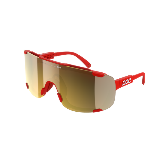 POC DEVOUR MID Brille Rot Clarity Road/Partly Sunny Gold Glas