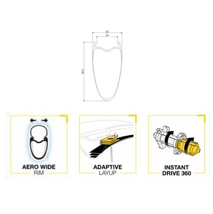 Laufradsatz MAVIC COSMIC SL 65 DISC Tubeless Ready (Center Lock) 2025
