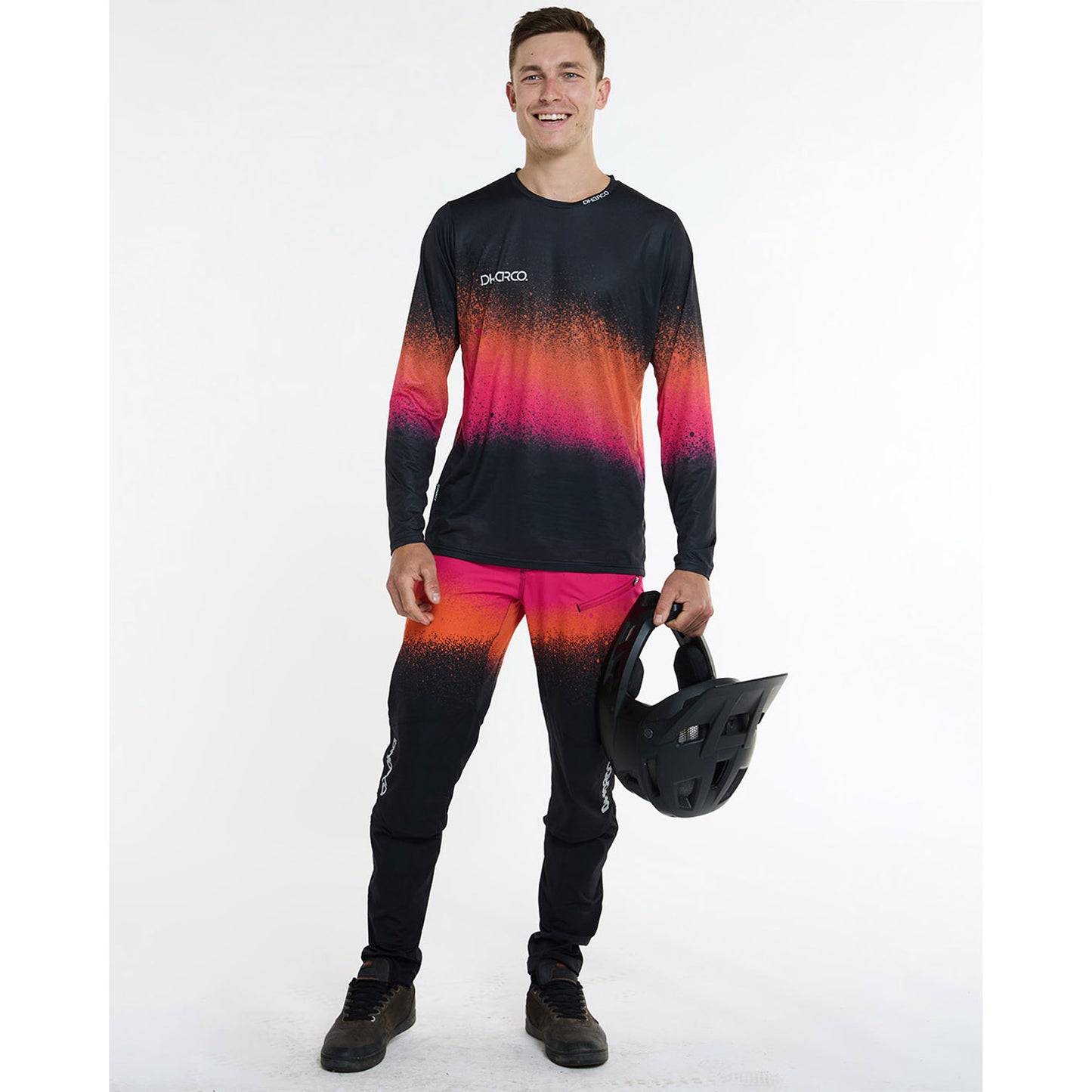 DHARCO RACE BLACK SNAKE Trikot Langarm Schwarz/Orange